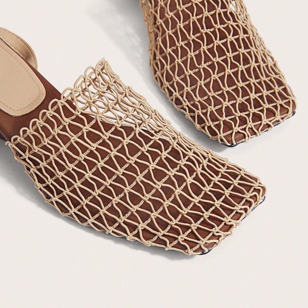 Boho wedge heeled Women's mesh Sandals - Picture 3 of 7